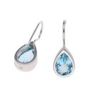 925 Sterling Silver Topaz Teardrop Drop Earrings