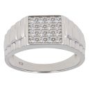 Silver Cubic Zirconia Square Ring By Icesia