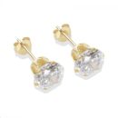 9ct yellow gold 7mm white CZ stud Earrings