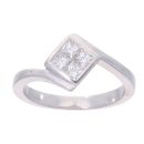18ct White Gold 0.50ct Princess Cut Diamond Cluster Ring
