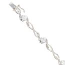 9ct White Gold Cubic Zirconia Infinity Bracelet 7"