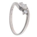 9ct White Gold 0.33ct Brilliant Cut Diamond Trilogy Twist Ring