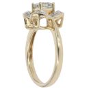 9ct Yellow Gold 0.10ct Diamond and Prasiolite Dress Ring