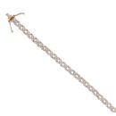 9ct Yellow Gold 1.75ct Brilliant Cut Diamond Two Row Bracelet 6.5"