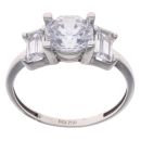 18ct White Gold Three Stone Cubic Zirconia Ring