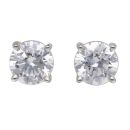 Lab Grown 9ct White Gold 1.70ct Diamond Solitaire Stud Earrings