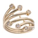 9ct Yellow Gold 0.22ct Diamond 6 Row Crossover Ring by Anya Belle