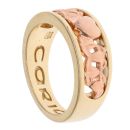 9ct Yellow And Rose Gold Cariad Heart Clogau Leaves Ring