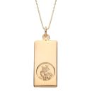 18ct Gold on Sterling Silver Ingot St Christopher Medallion Pendant Necklace