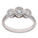 Platinum 0.75ct Brilliant Cut Diamond Trilogy Ring
