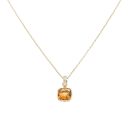 18ct Yellow Gold 0.10ct Diamond And Citrine Pendant And Chain 18"