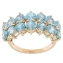 9ct Yellow Gold Two Row Topaz Ring