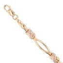 9ct Yellow Gold 0.10ct Diamond Bracelet 7.5"