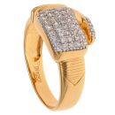 Silver Gold Plated Cubic Zirconia Boxing Glove Ring