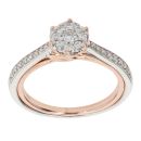 9ct White and Rose Gold 0.33ct Diamond Cluster Ring