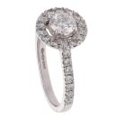 Platinum 1.25ct Diamond Halo Cluster Ring