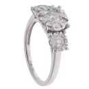 18ct White Gold 1.00ct Brilliant Cut Diamond Triple Cluster Ring