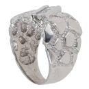 9ct White Gold Cubic Zirconia Nugget Signet Ring