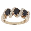 9ct Yellow Gold 0.05ct Diamond and Sapphire Ring
