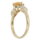 9ct Yellow Gold 0.04ct Diamond and Citrine Dress Ring
