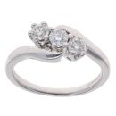 18ct White Gold 0.50ct Diamond Trilogy Twist Ring