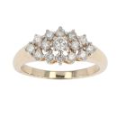 9ct Yellow Gold 0.65ct Diamond Cluster Ring by Anya Belle