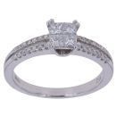 18ct White Gold 0.50ct Princess Cut Diamond Cluster Ring
