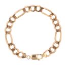 9ct Yellow Gold Figaro Bracelet 7"