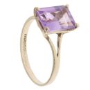 9ct Yellow Gold Amethyst Single Stone Ring