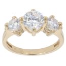 14ct Yellow Gold Cubic Zirconia Three Stone Ring