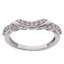 9ct White Gold 0.25ct Brilliant Cut Diamond Wishbone Ring