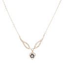 9ct Yellow Gold 0.01ct Diamond and Sapphire Cluster Pendant and Chain 16"