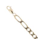 9ct Yellow Gold Figaro Bracelet 7"