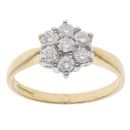 18ct Yellow Gold 0.50ct Brilliant Cut Diamond Cluster Ring