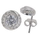Silver Cubic Zirconia Knot Stud Earrings By Icesia
