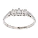 9ct White Gold 0.25ct Diamond Trilogy Ring