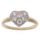 9ct Yellow Gold Cubic Zirconia Heart Ring