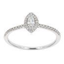 9ct White Gold 0.35ct Diamond Marquise Cluster Ring