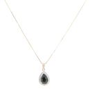 9ct Yellow Gold 0.02ct Diamond and Sapphire Pendant and Chain 18"