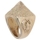 9ct Yellow Gold Textured Pyramid Ring