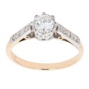 14ct Yellow Gold And Platinum 0.50ct Brilliant Cut Diamond Solitaire Ring