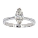 18ct White Gold Marquise Cut 1.06ct Diamond Solitaire Ring