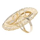 14ct Yellow Gold Patterned Marquise Ring