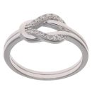 Silver Cubic Zirconia Gemstone Knot Ring by Icesia