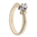 9ct Yellow and White Gold Cubic Zirconia Single Stone Ring