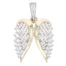 14ct Yellow Gold Monaco Cubic Zirconia Wings Pendant
