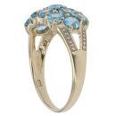 9ct Yellow Gold Topaz 0.02ct Diamond Cluster Ring