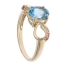 9ct Yellow Gold Blue And Pink Gemstone Ring