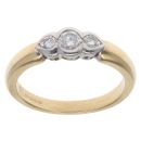 18ct Yellow Gold 0.35ct Brilliant Cut Diamond Trilogy Ring