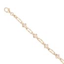 9ct Yellow And White Gold Cubic Zirconia Bracelet 7"